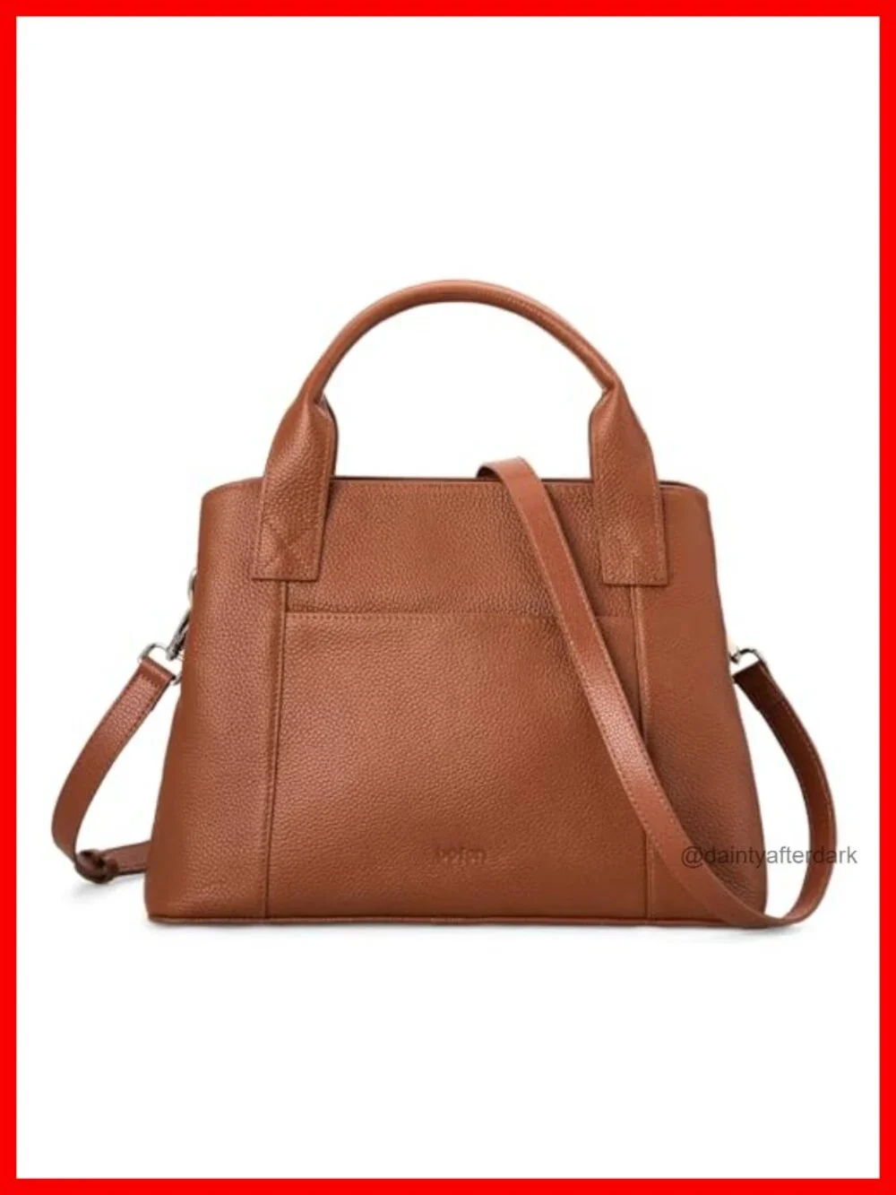 Genuine Leather Satchel Tote Crossbody Purse with Zipper
